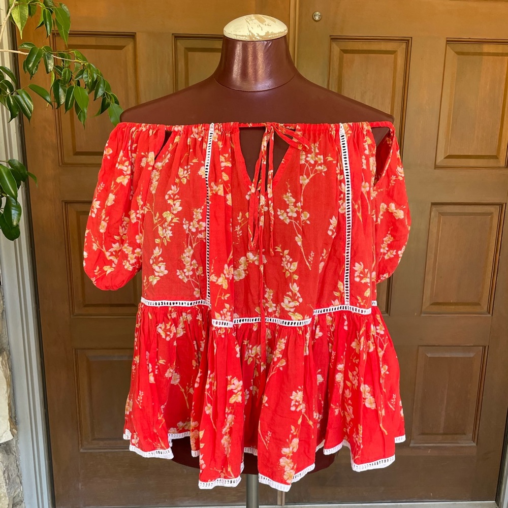 MLM Label Floral Print Off Shoulder Top size XS